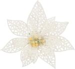 SPRINGOS Karácsonyi dekoráció " virág" - fehér/csillám (CA0723)