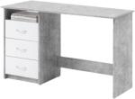 Bega Adria íróasztal, 120x76x50 cm, 3 fiók, PVC előlap, fehér/szürke