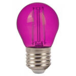 V-TAC LED lámpa , égő , izzószálas hatás , filament , kisgömb , E27 foglalat , G45 , 2 Watt , rózsaszín (217410)