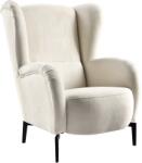 TEMPO KONDELA Füles fotel, krémszínű, RAMON