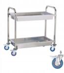 Royal Catering Acél pincérkocsi 2 polcos, mély polcokkal (10010080) - allegro - 44 085 Ft