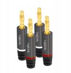 LogiLink banándugó, 4 db, fém, aranyozott, 4mm2 kábelekhez, Hi-Fi audio (CA1212)