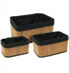 Koopman Bambusz Kosár Szett, 3db, fekete bélés (KR9000090)
