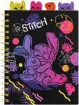COOLPACK A5-ös spirálfüzet könyvjelzőkkel Stitch Black (91743PTR)
