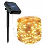 HomeandMode 200 micro LED-es, napelemes dekor fényfüzér, meleg fehér, 10m (CZ6500720)