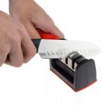 Ruhhy Kézi professzionális késélező, 3 fokozatú, 3az1ben, rozsdamentes acél (O6672)