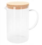 Excellent Houseware Üveg kancsó italokhoz, 1, 4l, boroszilikát üveg, parafa fedővel (CD1200430)