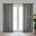 Takoy Draperie gata făcută SELMA din țesătură șifon decorată cu ață mohair 135 x 250 cm EVA MINGE