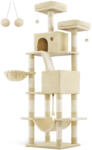 FEANDREA XXL Luxus Macskabútor 206 cm Bézs Többszintes Kaparófa (EUZ-PCT190M01V1)