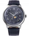 Orient Bambino Sun&Moon RA-AK0806L30B automata férfi karóra, kék számlap, bőr szíj (RA-AK0806L30B)
