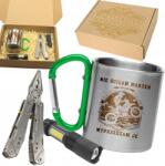 Decortrend Ajándék szett, férfiaknak, bögre, multitool, elemlámpa, gravírozható