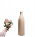 EstiloHome Váza Virág Flakon Fehér Krém Dekoratív Kerámia 25cm EstiloHome (ESH015-4 - Wazony Karbowane Nowoczesne)