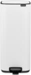 Brabantia Bo Pedal Bin pedálos hulladékgyűjtő szagmentesen záródó Soft-Close fedél, karcsú, négyzetes forma, műanyag tartály, 30L - O méret, acél, fehér - 236921 (236921)