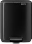 Brabantia Bo Pedal Bin pedálos hulladékgyűjtő szagmentesen záródó Soft-Close fedél, karcsú, négyzetes forma, műanyag tartály, 7L - B méret, acél, matt fekete - 237867 (237867)
