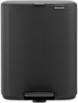 Brabantia Bo Pedal Bin pedálos hulladékgyűjtő szagmentesen záródó Soft-Close fedél, karcsú, négyzetes forma, műanyag tartály, 12L - C méret, acél, határtalan szürke ásványi textúra - 238086 (238086)