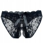 Stimex Szexi Csábító Alsónadrág, nyitott, fekete, Size S/M