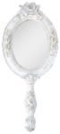 Clayre & Eef Kézi tükör fehér-arany 10x25cm, rózsás