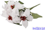 Bársonyos mikulásvirág 5 ágú csokor 47cm - Fehér