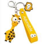 EdiBazzar Kulcstartó Zsiráfos 3D Állat, kulcstartó medál, sárga, szintetikus anyag (5905884014462)