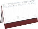 TopTimer Álló, fehér lapos asztali naptár T051, Bordó