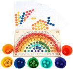 Leziter Szivárványos golyó mozaik kirakó Montessori fajáték (hlBTE-17)