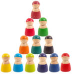 Leziter 12 barát színes Montessori fafigura (hlBTE-12)