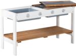 roba Bucatarie de Joaca Roba pentru Exterior Model Alb-Maro cu Plite BBQ si Accesorii din Lemn Rezistent la Intemperii (456068) Bucatarie copii