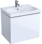 Geberit Acanto Masca lavoar baie cu sertar sticla alba, 64x48 cm, corp alb lucios (500.610.01.2)