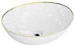 Spectrum Lavoar pe blat Spectrum, Finta Gold Line, oval, alb-auriu (34378) - e-baie
