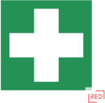  Elsősegélyhely matrica Utánvilágító öntapadó 15 x 15 cm