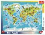 Trefl Harta lumii cu animale 25 piese Puzzle