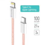 ColorWay USB Type-C - Lightning szőtt borítású adat- és töltőkábel 1m rózsaszín (CW-CBPDCL061-P) (CW-CBPDCL061-P)
