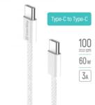 ColorWay USB Type-C - USB Type-C szőtt borítású adat- és töltőkábel 1m szürke (CW-CBPDCC061-GR) (CW-CBPDCC061-GR)