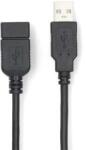 Nedis USB hosszabító / toldó kábel, USB 2.0 | USB-A dugó USB-A hüvely 480 Mbps, 3m (CCGL60010BK30) (CCGL60010BK30)
