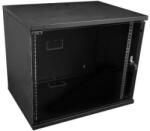 S-Link 9U 19' fali rackszekrény 400x530x400mm fekete (36093) (link36093)