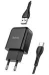 hoco. N2 Vigour USB-A hálózati töltő adapter fekete + USB-A - USB-C kábel (N2V_B_TYPE_C)