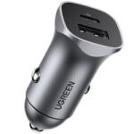 UGREEN USB-C-USB-A autós töltő, 3A, 24W, szürke (CD130) (CD130)