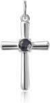  Kereszt Ezüst Medál Ausztrál Kék Zafírral, ROS880