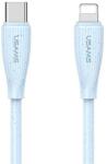 USAMS GREEN SERIES cablu de date (Tip-C - fulger, 30W, încărcător rapid, 100cm) LIGHT BLUE (SJ717USB03)