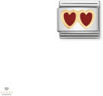 NOMINATION "Piros dupla szív" charm - 030207-02