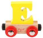 Bigjigs Toys Vagon de tren din lemn - litera E (DDBR105) Trenulet