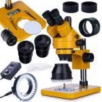 Rosfix Mercury S MSMS-T-PS1-O trinokuláris mikroszkóp, 7-45x zoom, 56D LED megvilágítás, komplett készlet elektronikus vizsgálathoz és szervizeléshez (ZESTAW-656W-9BJ9)