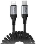hoco. x121 adatkábel, type-c - lightning, 27w, pd gyorstöltő, 150cm, cipőfűző, spirálkábel, fekete, kompatibilis: Apple IPAD, 3rd Generation, / IPAD, 4th Generation, / iPhone 6 4.7 (X121_L2_BLACK)
