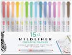 Zebra Mildliner Highlighter kétvégű szövegkiemelő készlet, 15 szín (TZ78115) - emag