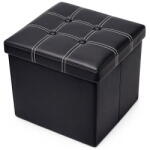 RPX-TAB Elegáns összecsukható Zsámoly - 38x38x38cm / Fekete (46556r)