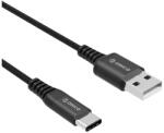ORICO Adatkábel USB-Type-C, Gyorstöltő, 100 cm, Törésgátló, Cipőfűző Fekete
