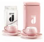 Danesi Duo Plus Set Pink - Dark Cassette Coffee 250 g + 2 csésze és 2 csészealj - rózsaszín