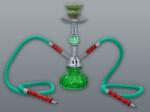 Padonio Hookah Elegáns kisméretű zöld színű shisha - 2 csöves (DM-5-5373)