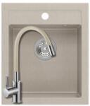 Quadron 1378+SAP4-F090KS - Quadron JOHNNY 100 gránit mosogató (430x500 mm, 1 medence ) pearl beige + Zegor csaptelep bézs szett (1378+SAP4-F090KS)