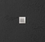 Zenon , Smart SL Negro 90x90 cm fekete műmárvány zuhanytálca szifonnal és inox lefolyófedővel 8445583171136